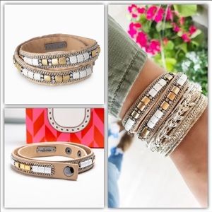 Stella & Dot Cady Leather Double Wrap Bracelet